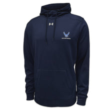 Load image into Gallery viewer, Air Force Under Armour Left Chest Wings Armour Fleece Hood (Navy)