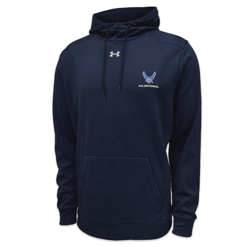 Air Force Under Armour Left Chest Wings Armour Fleece Hood (Navy)