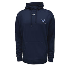 Load image into Gallery viewer, Air Force Under Armour Left Chest Wings Armour Fleece Hood (Navy)