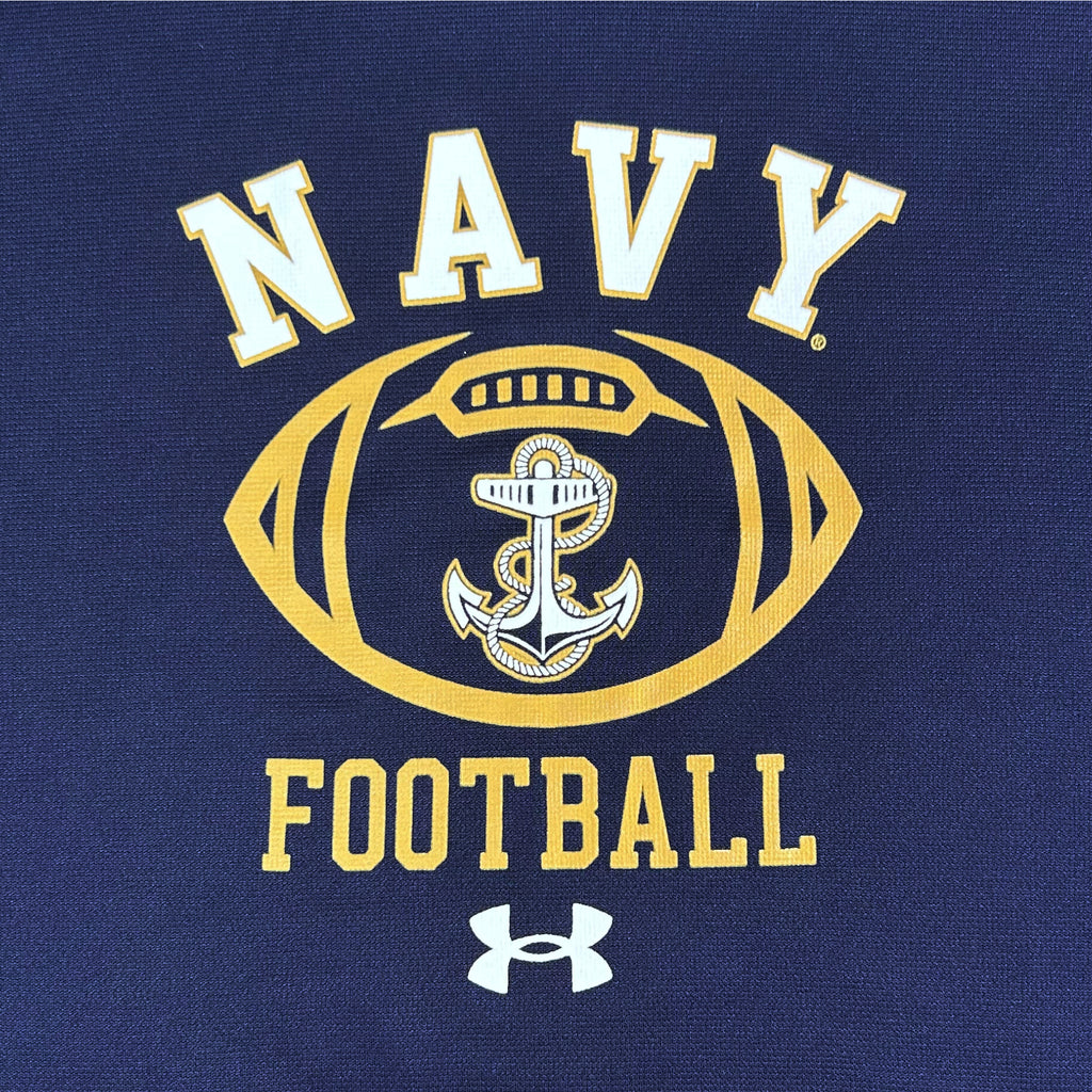 Navy Football Under Armour Sideline Anchor Armour Fleece Hood (Navy)