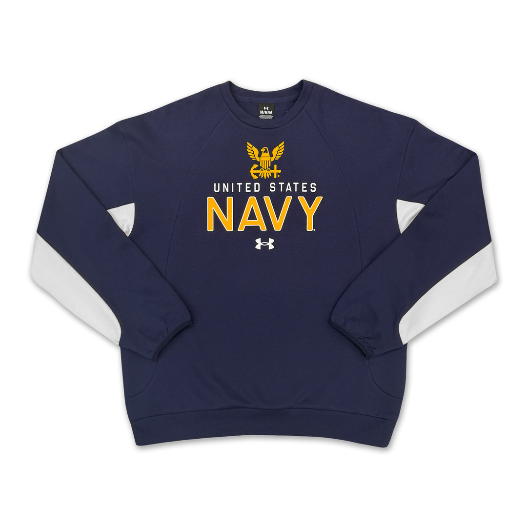 Navy Under Armour Gameday Icon Double Knit Fleece Crew (Navy)