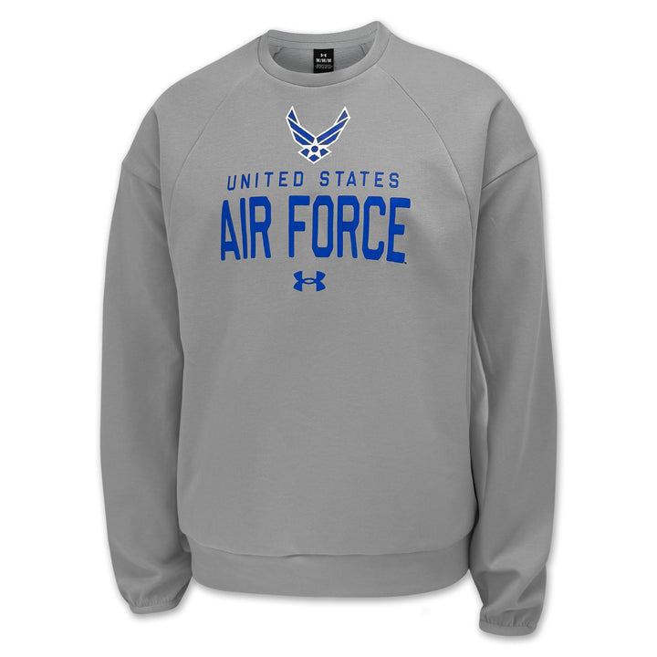 Air Force Under Armour Gameday Icon Double Knit Fleece Crew (Grey)