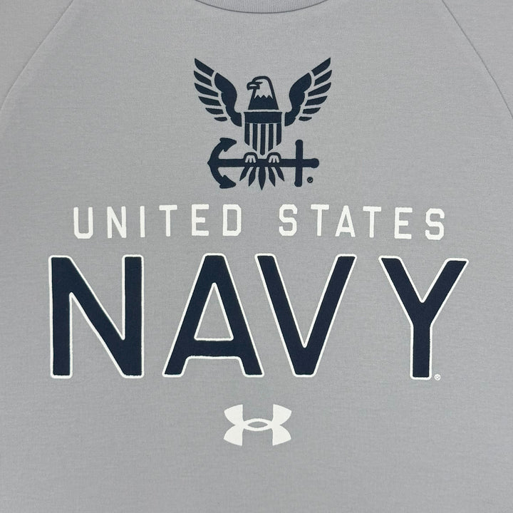 Navy Under Armour Gameday Icon Double Knit Fleece Crew (Grey)