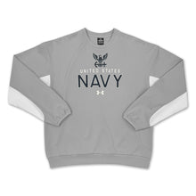 Load image into Gallery viewer, Navy Under Armour Gameday Icon Double Knit Fleece Crew (Grey)
