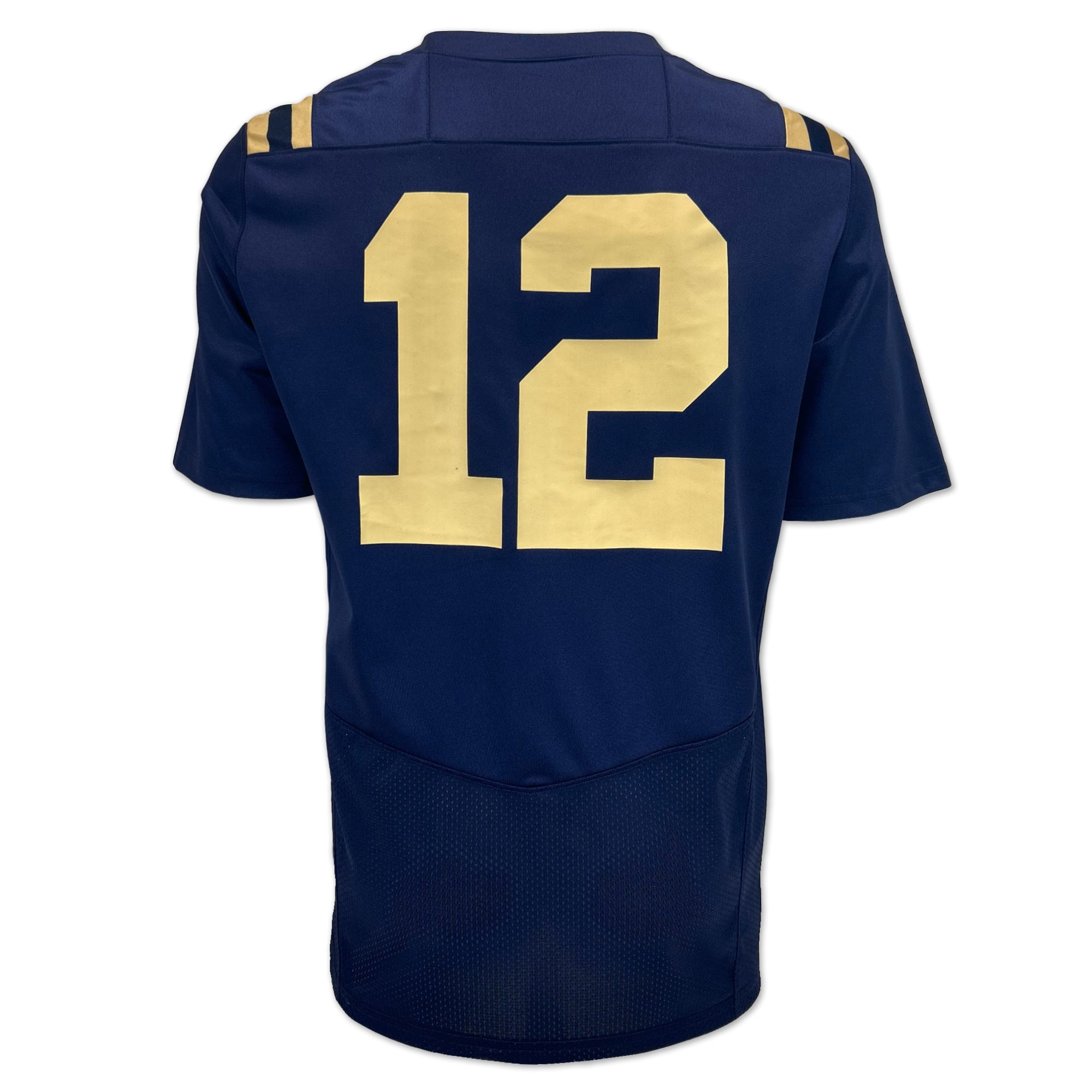 Navy Under Armour Sideline Replica #12 Football Jersey (Navy
