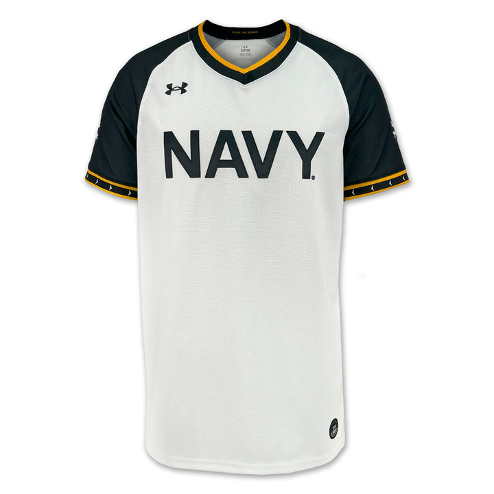 Navy Under Armour Baseball Replica Jersey (White)