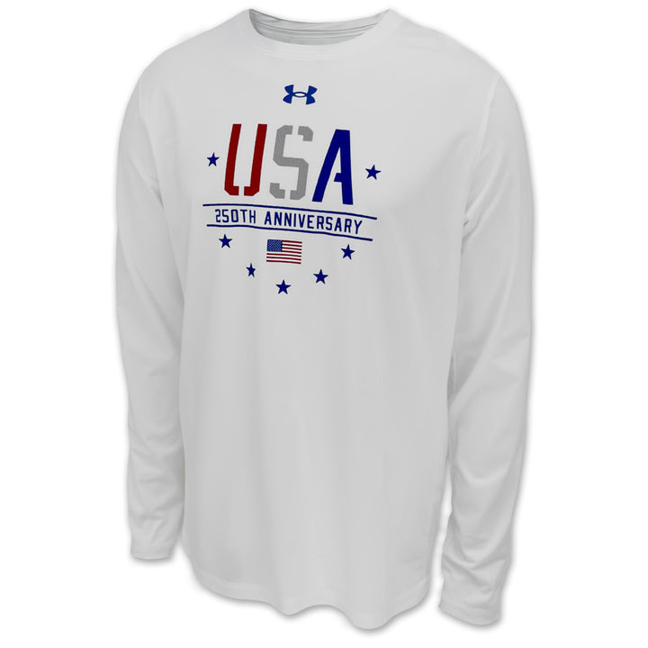 USA 250th Anniversary Under Armour Tech Stretch Long Sleeve T-Shirt (White)
