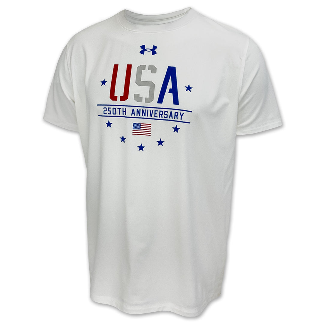USA 250th Anniversary Under Armour Tech Stretch T-Shirt (White)