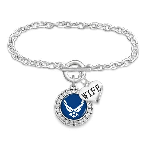 Air Force Wings Crystal Wife Bracelet