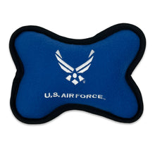 Load image into Gallery viewer, U.S. Air Force Embroidered Bone Shaped Squeak Toy (Small - 8&quot;)