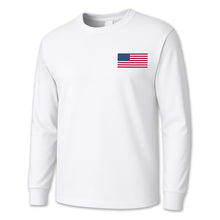 Load image into Gallery viewer, USA Flag Left Chest Long Sleeve T-Shirt