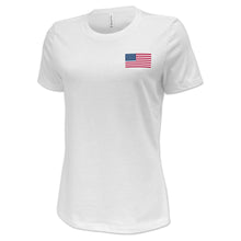 Load image into Gallery viewer, USA Flag Ladies Left Chest T-Shirt