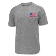 Load image into Gallery viewer, USA Flag Performance Left Chest T-Shirt (Grey)