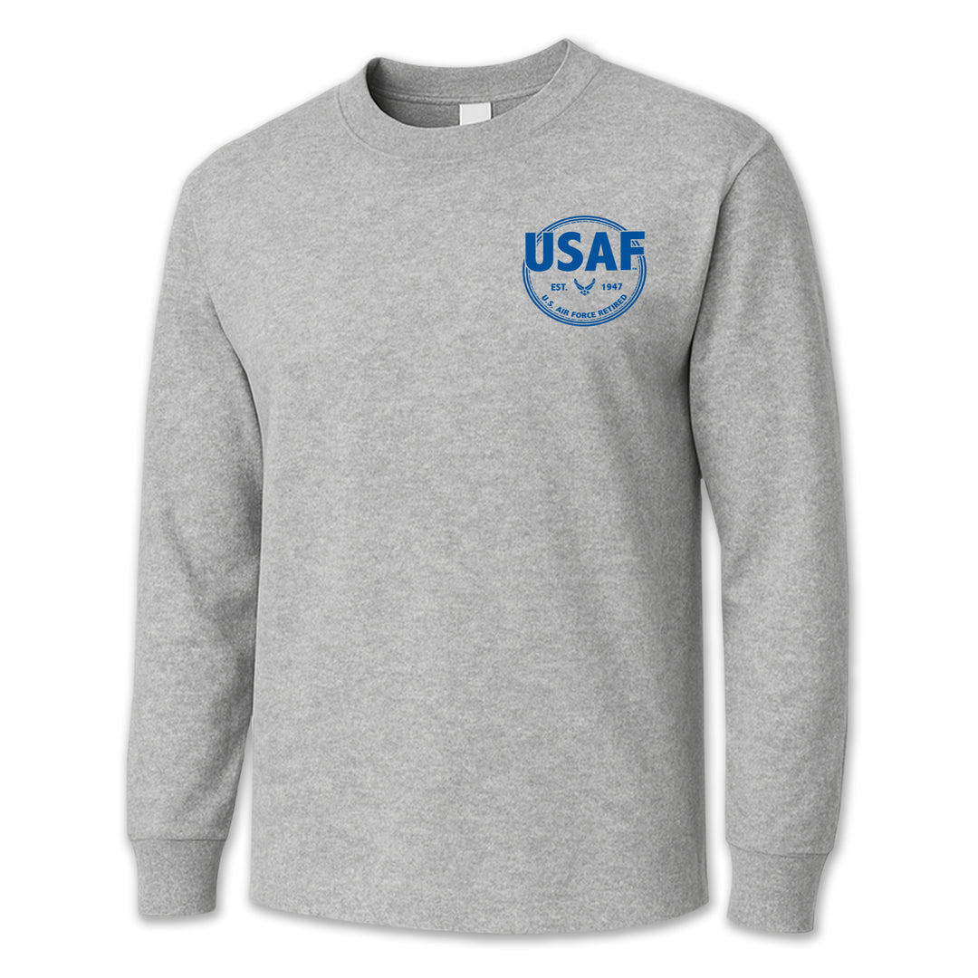 Air Force Retired Left Chest Long Sleeve T-Shirt