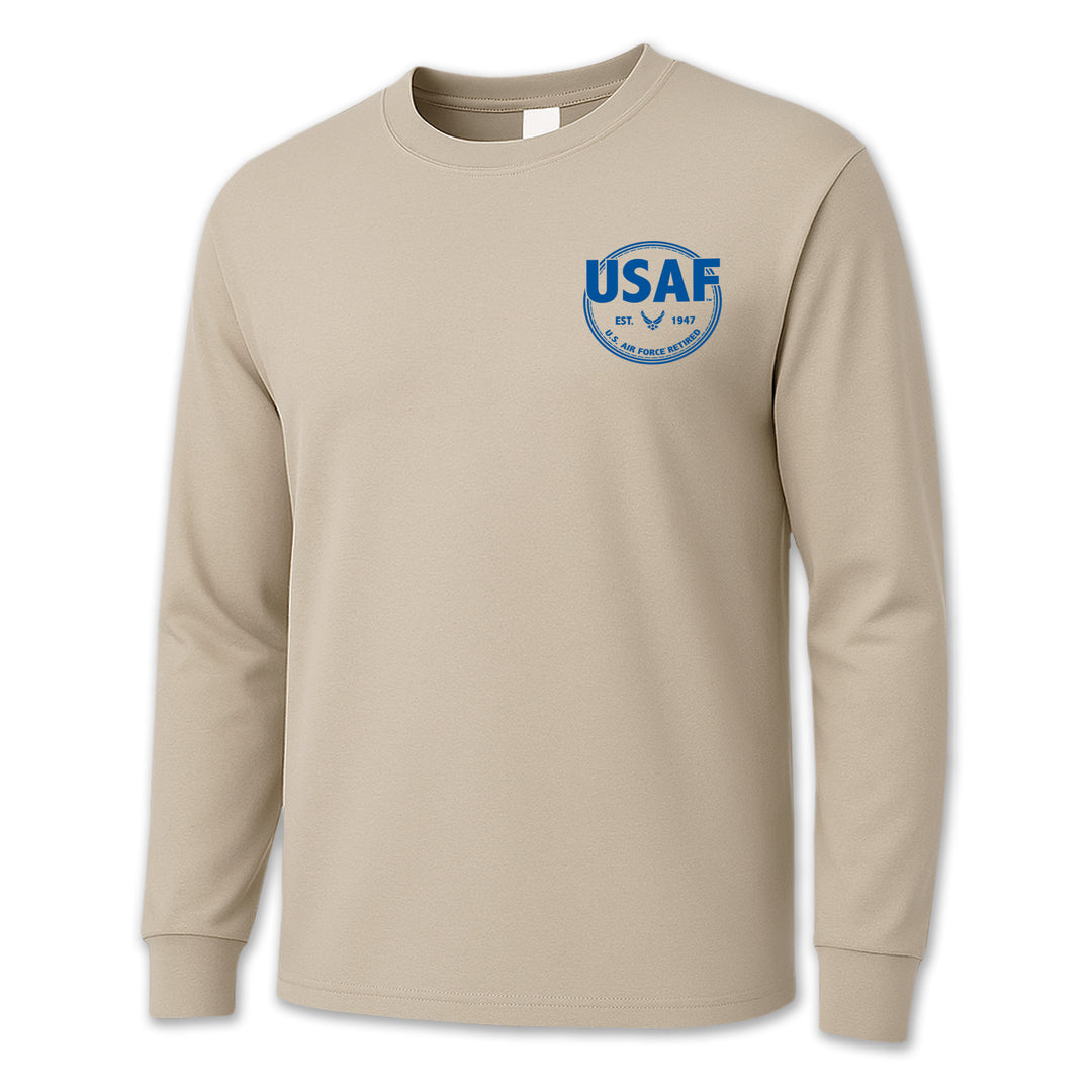 Air Force Retired Left Chest Long Sleeve T-Shirt