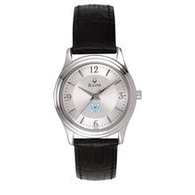 Load image into Gallery viewer, Coast Guard Seal Ladies Bulova Black Leather Strap Watch (Black)*