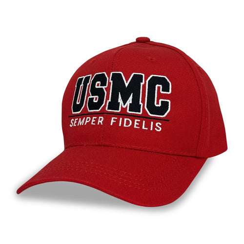 USMC 3D Semper Fidelis Hat (Red)