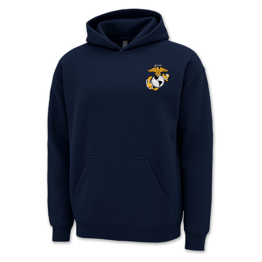 Pick Your Design Marines Hooded Sweatshirt (Navy)