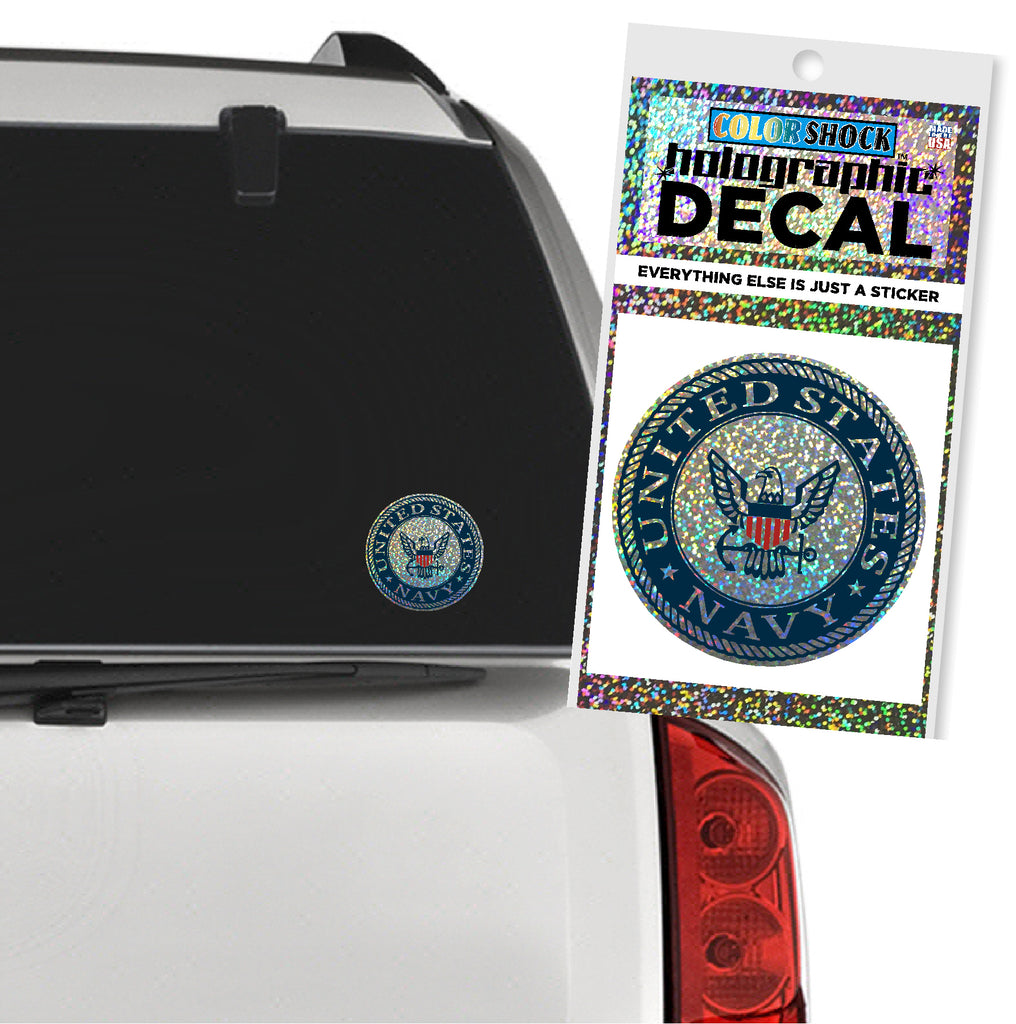Navy Holographic Logo Decal