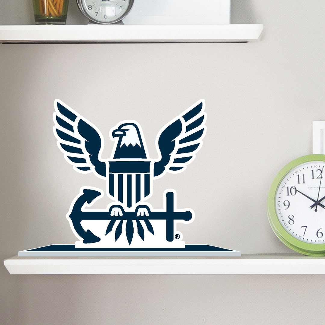 Navy Eagle Logo Standee Mascot