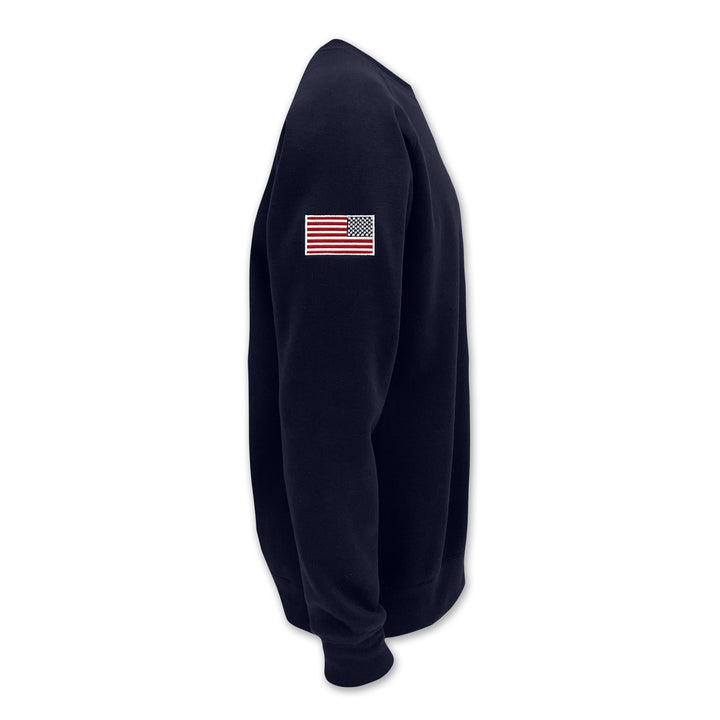 Navy Fear The Bones Tackle Twill Embroidered Fleece Crewneck (Navy)