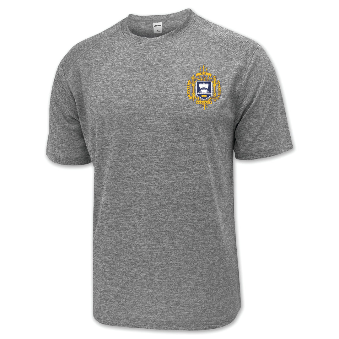 USNA Crest Performance T-Shirt (Grey)