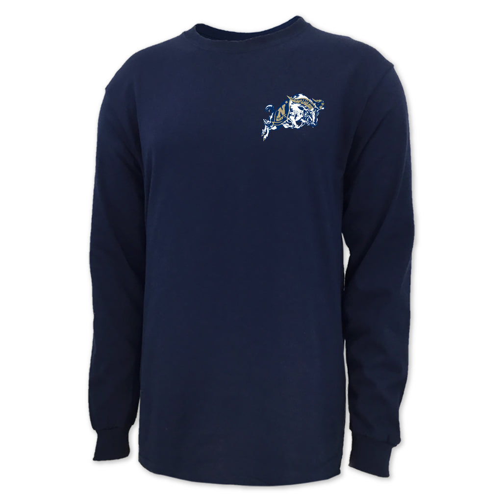 Pick Your Design Navy Long Sleeve T-Shirt (Navy)