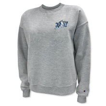 Load image into Gallery viewer, Pick Your Design Navy Champion Ladies Crewneck Sweatshirt (Grey)
