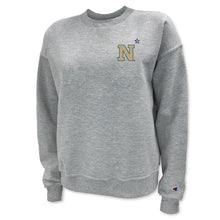 Load image into Gallery viewer, Pick Your Design Navy Champion Ladies Crewneck Sweatshirt (Grey)