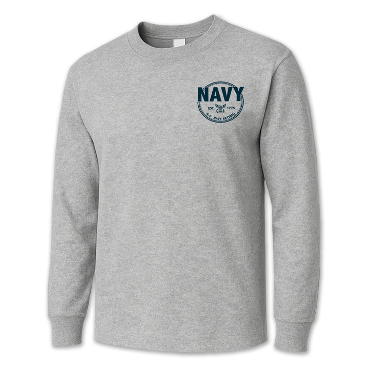 Navy Retired Left Chest Long Sleeve T-Shirt