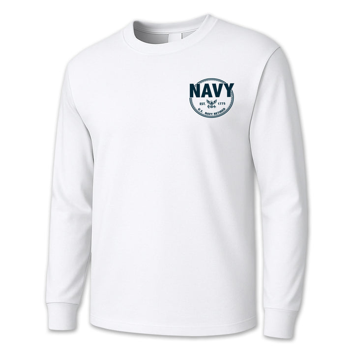 Navy Retired Left Chest Long Sleeve T-Shirt