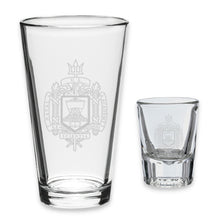 Load image into Gallery viewer, Naval Academy 16oz Deep Etched Pub Glass and 2oz Classic Shot Glass (Clear)*