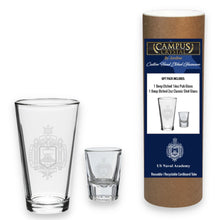 Load image into Gallery viewer, Naval Academy 16oz Deep Etched Pub Glass and 2oz Classic Shot Glass (Clear)*