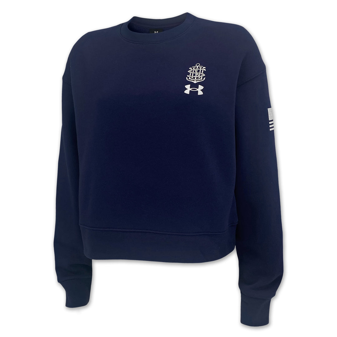 Navy Under Armour 2025 Rivalry Ladies Navy 250th Icon Fleece Crew (Navy)