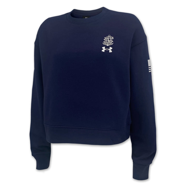 Navy Under Armour 2025 Rivalry Ladies Navy 250th Icon Fleece Crew (Navy)
