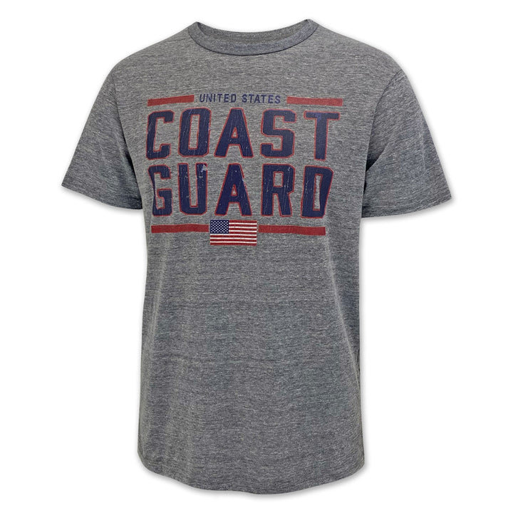 United States Coast Guard Flag Vintage T-Shirt (Grey)
