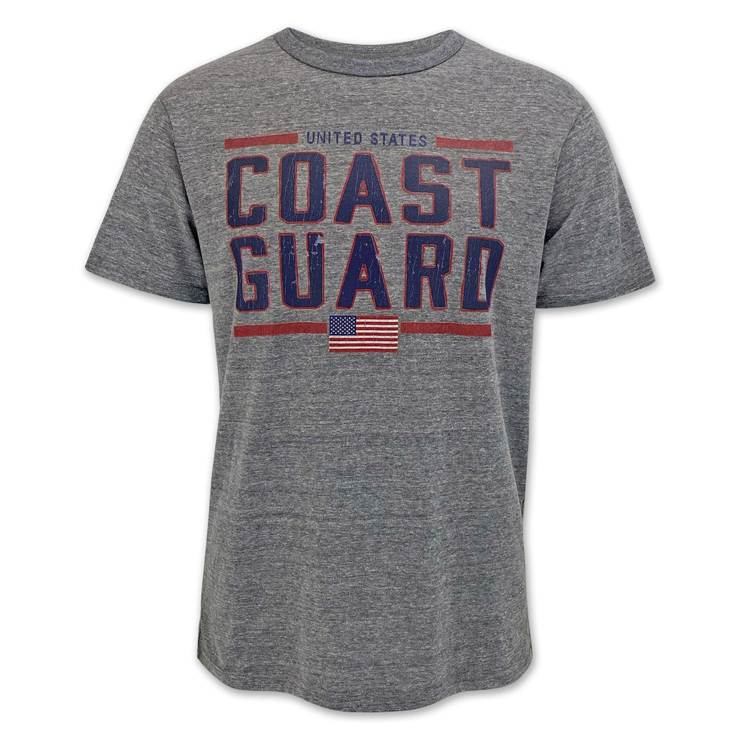 United States Coast Guard Flag Vintage T-Shirt (Grey)