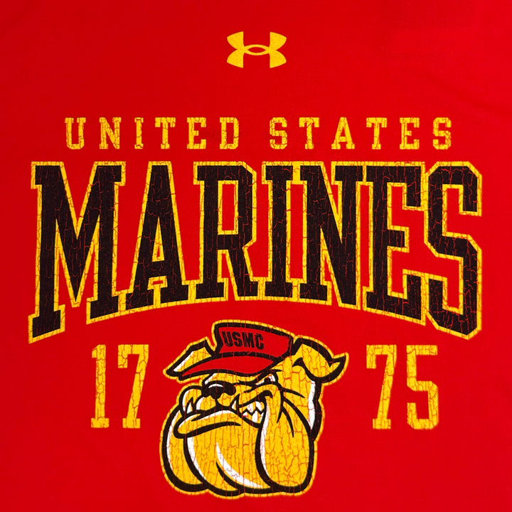 United States Marines Bulldog Under Armour Tech Stretch T-Shirt (Red)