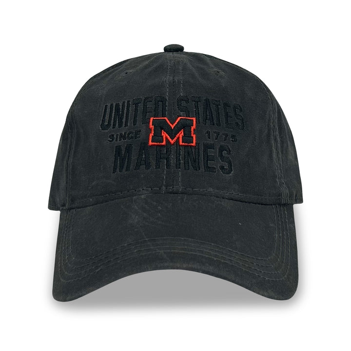 United States Marines Solid Waxed Cotton Hat (Washed Black)