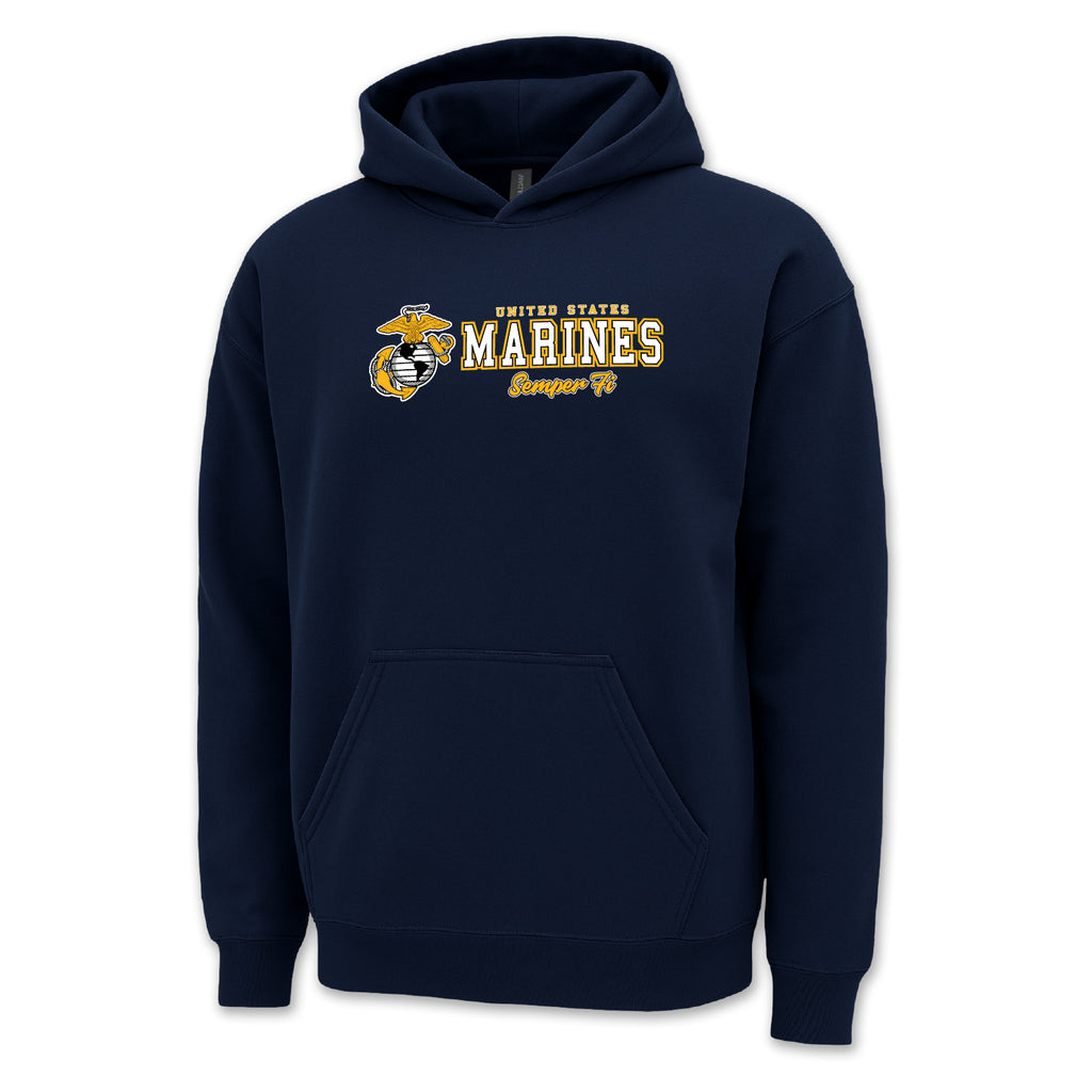 Pick Your Design Marines Hooded Sweatshirt (Navy)