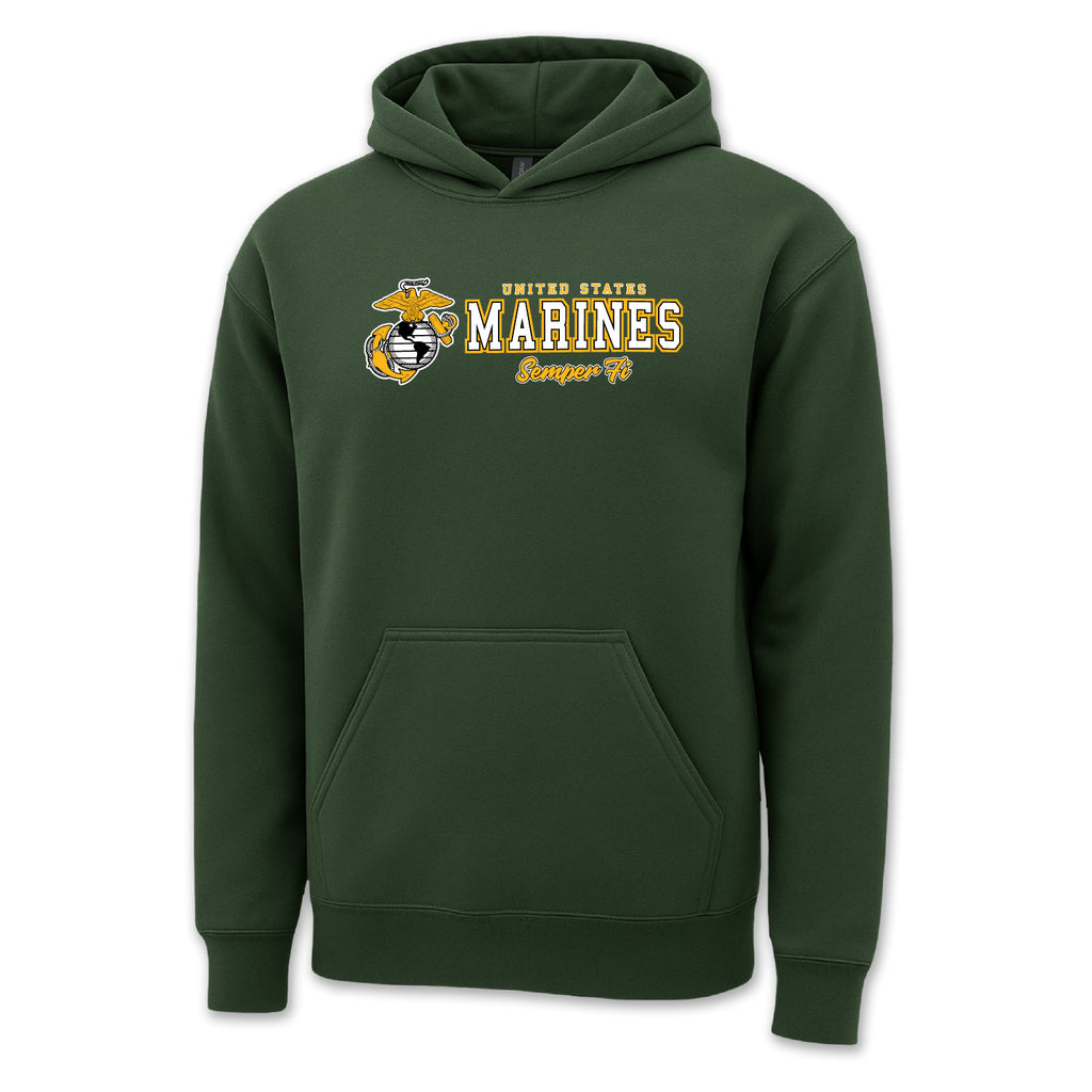 Pick Your Design Marines Hooded Sweatshirt (OD Green)