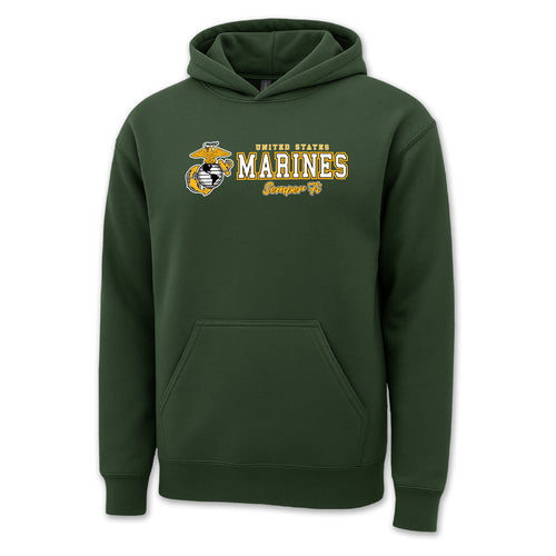 Pick Your Design Marines Hooded Sweatshirt (OD Green)