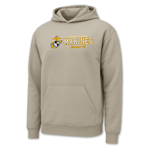 Pick Your Design Marines Hooded Sweatshirt (Tan)