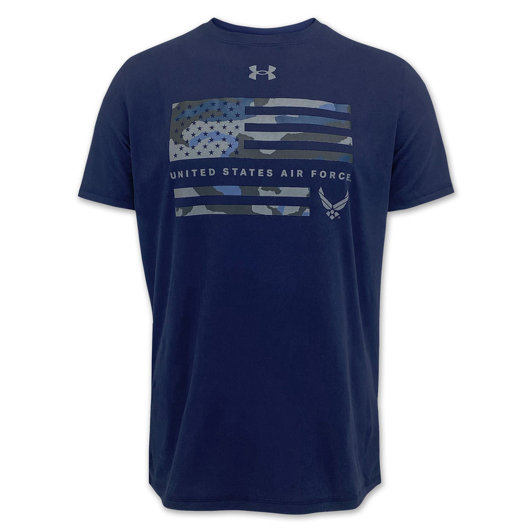 United States Air Force Under Armour Camo Flag Tech T-Shirt (Navy)