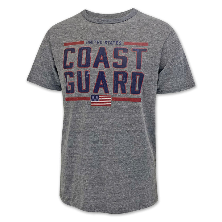 United States Coast Guard Flag Vintage T-Shirt (Grey)