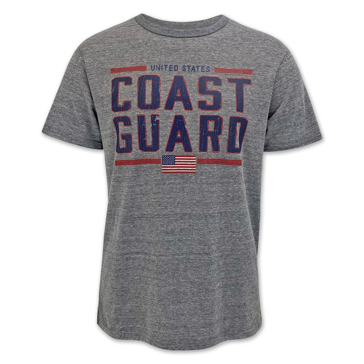 United States Coast Guard Flag Vintage T-Shirt (Grey)