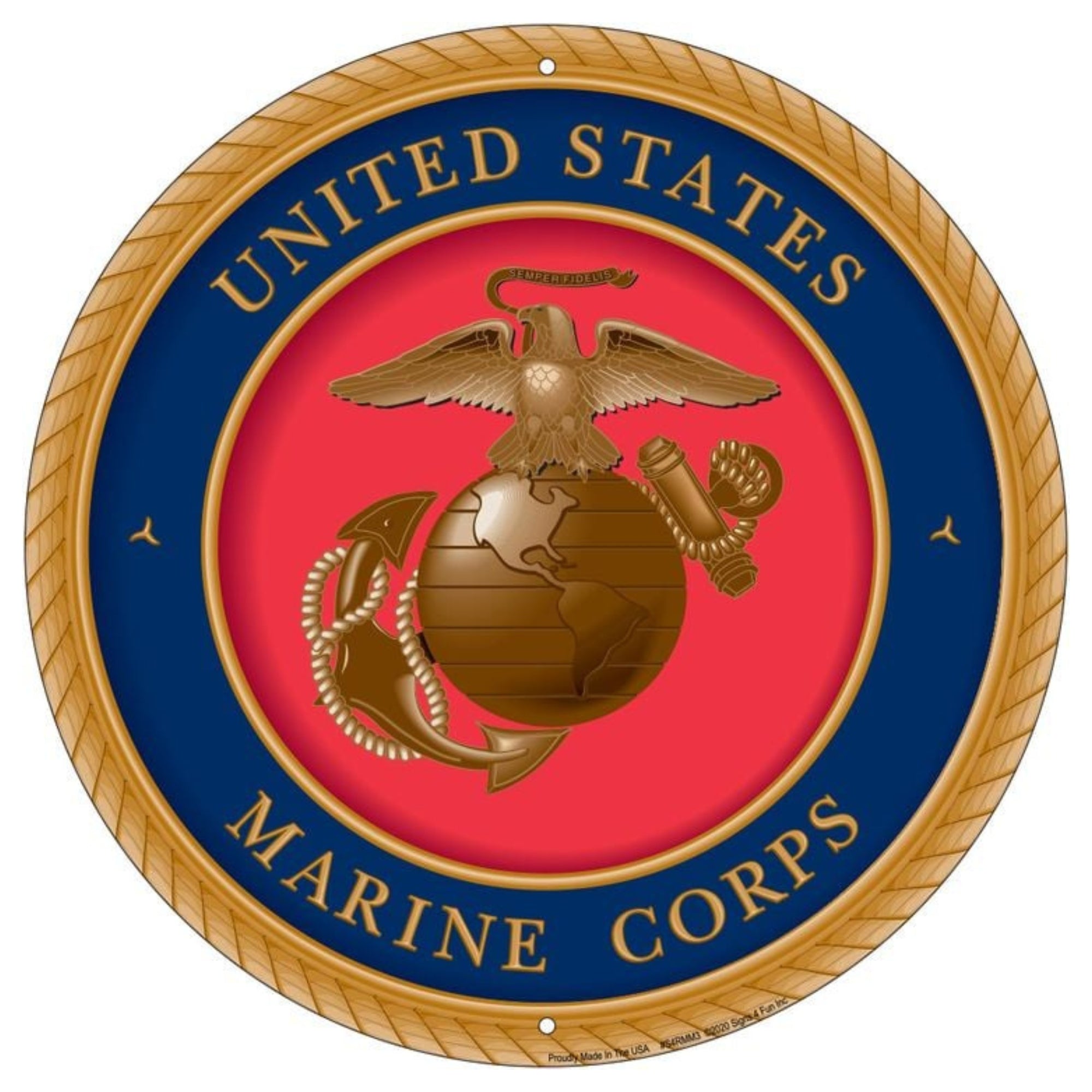 Marines EGA 12" Round Sign