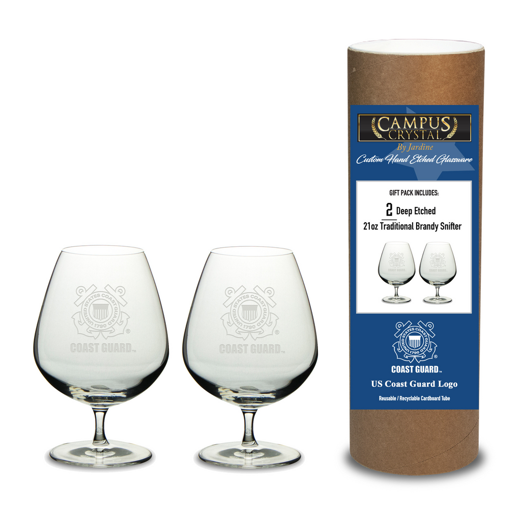 Coast Guard Seal Set of Two 21oz Brandy Snifter Glasses*