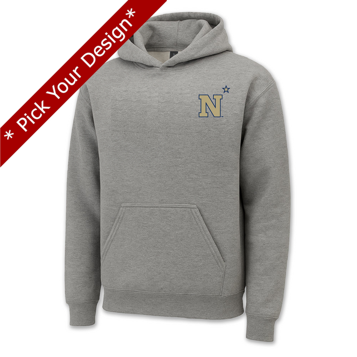 Pick Your Design USNA Hooded Sweatshirt (Grey)