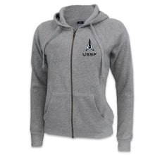 Load image into Gallery viewer, Space Force Delta Ladies Angel Fleece Full Zip Hoodie